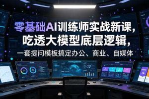 零基础AI训练师实战课，吃透大模型底层逻辑，一套提问模板搞定办公、商业、自媒体、设计、生活全场景AI落地应用
