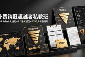 (19156期)外贸销冠超越者私教班:TOP Sales9大技能+3个进化模型+B2B7大销售链路,系统进阶