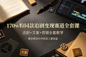 （19168期）170w粉博主同款追剧变现赛道全套课-更新，选剧+文案+剪辑全套教学，解锁精选伙伴收徒三重收益
