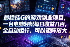 AI游戏全自动挂机项目，单号日入100左右，可矩阵放大！