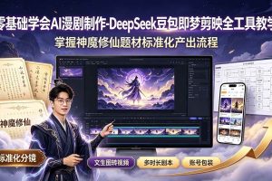(19263期)零基础学会AI漫剧制作-DeepSeek豆包即梦剪映全工具教学,掌握神魔修仙题材标准化产出流程