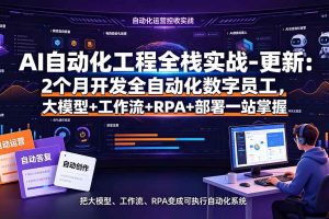 (19279期)AI自动化工程全栈实战-更新:2个月开发全自动化数字员工,大模型+工作流+RPA+部署一站式掌握