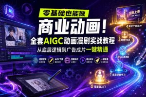 零基础也能做商业动画！全套AIGC动画漫剧实战教程，从底层逻辑到广告成片一键精通（更新0905）