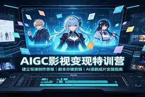 AIGC影视变现特训营：建立导演创作思维，剧本分镜剪辑，AI漫剧成片实操指南