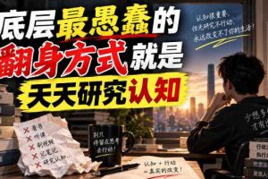 付费文章：底层最愚蠢的翻身方式就是天天研究认知