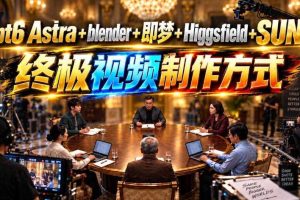 GPT-6 Astra+Blender+即梦+Higgsfield+Suno=终极视频制作方式！