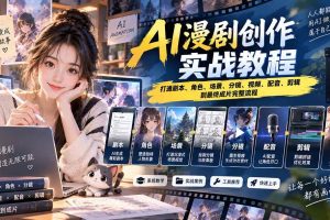 (20597期)2026 AI漫剧创作实战教程:打通剧本、角色、场景、分镜、视频、配音、剪辑到最终成片完整流程