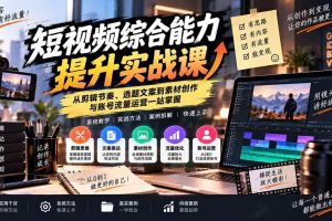 (20599期)短视频综合能力提升实战课:从剪辑节奏、选题文案到素材创作与账号流量运营一站掌握