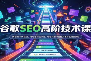 谷歌SEO高阶技术课:防检测PBN搭建,老域名筛选评估,域名托管外链锚文本排名运营策略