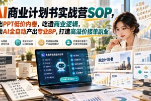AI商业计划书实战营SOP,跳出PPT低价内卷,吃透商业逻辑,借助AI全自动产出专业BP,打造高溢价接单副业