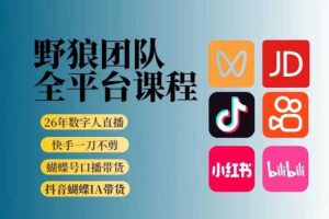 野狼团队2026新版全平台短视频带货教学，打开流量突破口，开始Ai带货（更新0925）