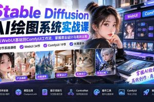 （20678期）Stable Diffusion AI绘图系统实战课：从WebUI基础到ComfyUI工作流，掌握商业设计与高效出图
