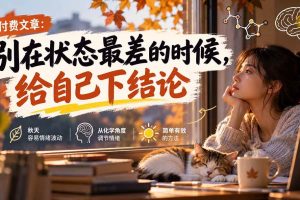 （20716期）【无水印】某付费文章：别在状态最差的时候，给自己下结论