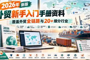 2026年新版外贸新手入门手册资料,覆盖外贸全链路与20+细分行业