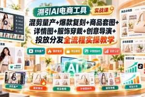 （20724期）溯引AI电商工具实战课：混剪量产+爆款复刻+商品套图+详情图+服饰穿戴+创意导演+投放分发全流程实操教学