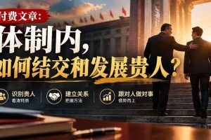 （20750期）【无水印】付费文章：体制内，如何结交和发展贵人?
