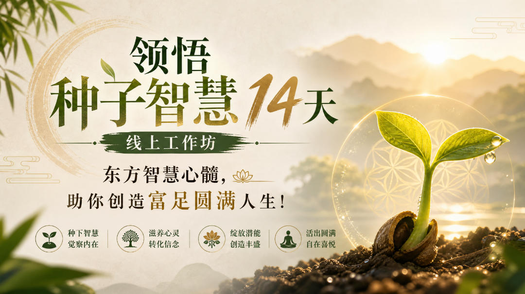 鹿大米领悟种子智慧14天线上工作坊,东方智慧心髓,助你创造富足圆满人生!