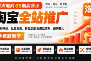 老火电商05期实战课|淘宝全站推广从计划搭建、批量测款、新品起量到爆款收割、矩阵放大全链路教学