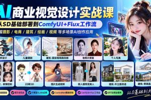 （20824期）【无水印】AI商业视觉设计实战课：从SD基础部署到ComfyUI+Flux工作流，掌握摄影电商建筑AI创作
