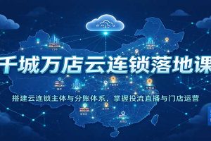 千城万店云连锁落地课:搭建云连锁主体与分账体系,掌握投流直播与门店运营