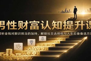 男性财富认知提升课：解析金钱对胆识担当的加持，解锁社交选择权与人生后备备选方案