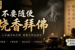 某公众号付费文章:玄学提醒:不要随便烧香拜佛