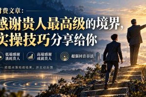 （20871期）付费文章：感谢贵人最高级的境界，实操技巧分享给你