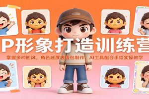 IP形象打造训练营:掌握多种画风,角色延展表情包制作,AI工具配合手绘实操教学