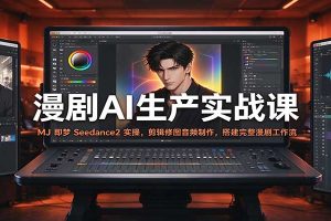 漫剧AI生产实战课:MJ 即梦 Seedance2 实操,剪辑修图音频制作,搭建完整漫剧工作流