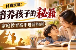 (20919期)付费文章:培养孩子的秘籍,家庭教育高手进阶指南
