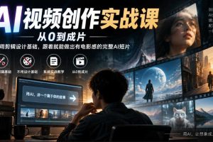 AI视频创作实战课,从0到成片,不用剪辑设计基础,跟着就能做出有电影感的完整AI短片