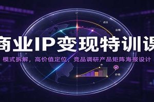商业IP变现特训课:模式拆解,高价值定位,竞品调研产品矩阵海报设计