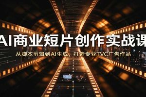 AI商业短片创作实战课:从脚本剪辑到AI生成,打造专业TVC广告作品