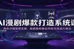 AI漫剧爆款打造系统课：角色分镜视频实操，规避版权擦边风险完成成片输出