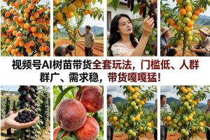 视频号AI树苗带货全套玩法,门槛低、人群广、需求稳,带货嘎嘎猛!(更新1014)