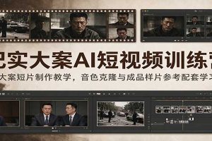 纪实大案AI短视频训练营:大案短片制作教学,音色克隆与成品样片参考配套学习