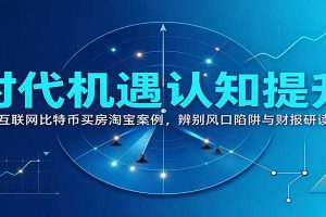 时代机遇认知提升:复盘互联网比特币买房淘宝案例,辨别风口陷阱与财报研读思路