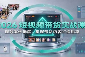 2026短视频带货实战课:爆款案例拆解,掌握带货内容打造思路
